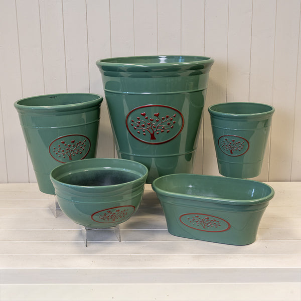 Green Round Love Heart Tree Bowl Recycled Plastic Planter