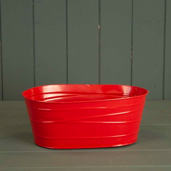 Red Zinc Oval Trough