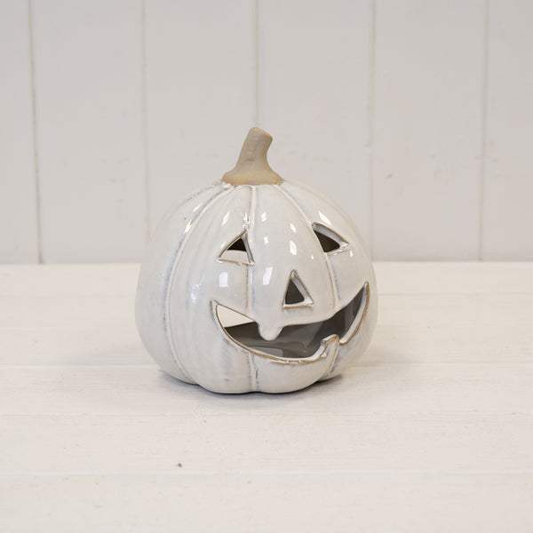 Stoneglazed Ceramic Pumpkin Tealight