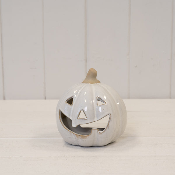 Stoneglazed Ceramic Pumpkin Tealight