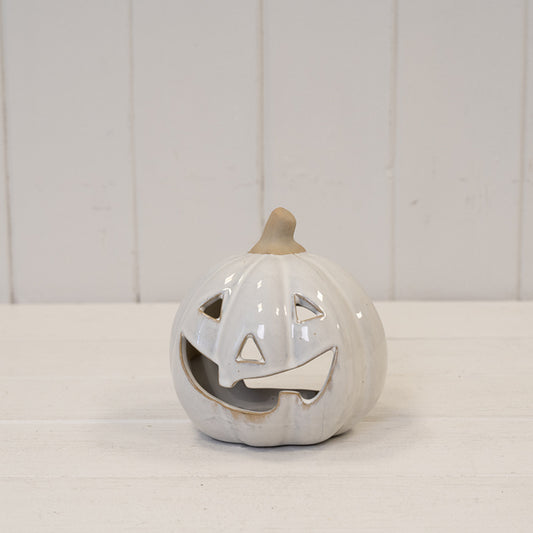 Stoneglazed Ceramic Pumpkin Tealight