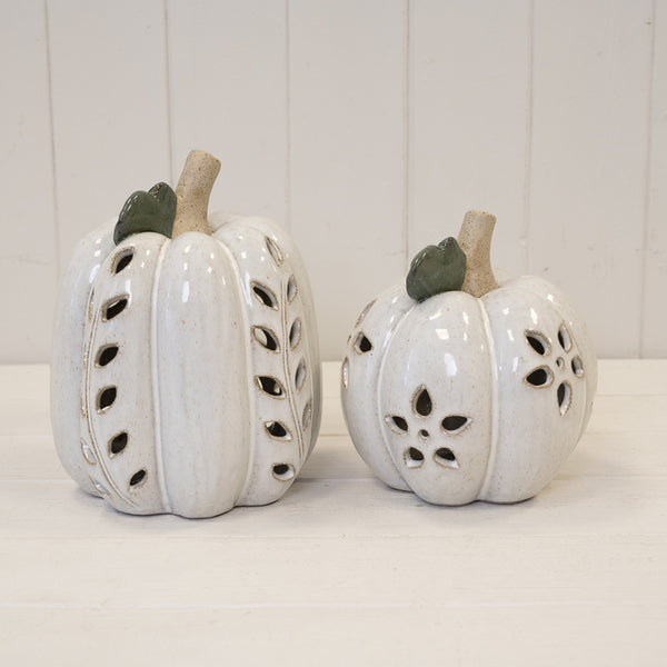 LED Pumpkin with Open Flower Detail