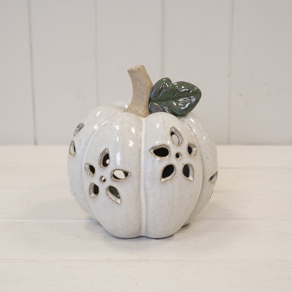 LED Pumpkin with Open Flower Detail