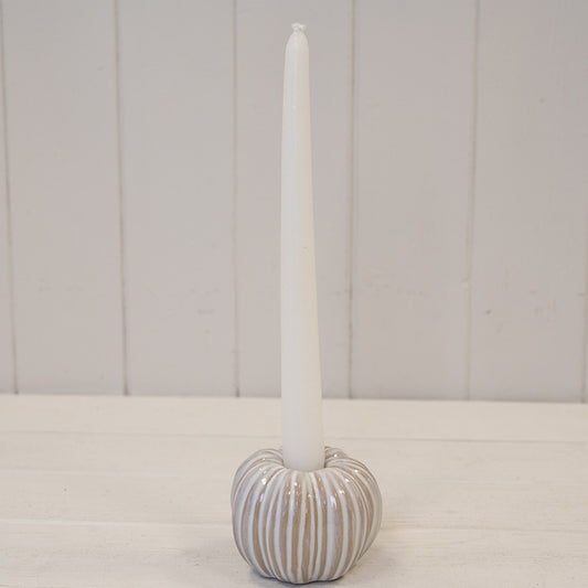 Ceramic Natural Pumpkin Candle Holder
