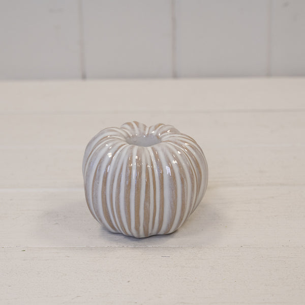 Ceramic Natural Pumpkin Candle Holder