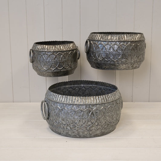 Patterned Bowl Planters Set of 3