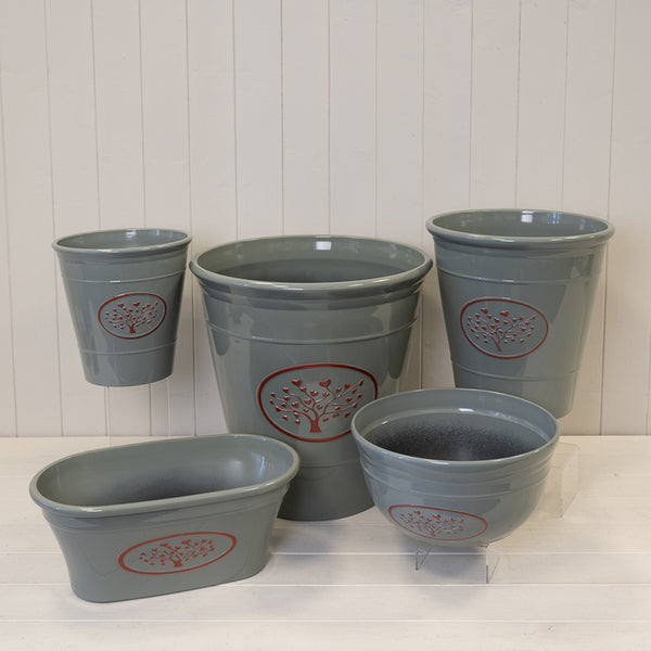 Grey Round Love Heart Tree Recycled Plastic Planter