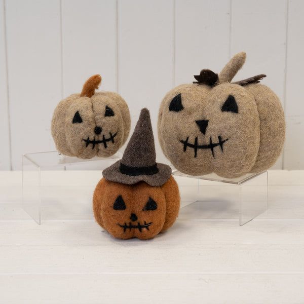Felt Natural Halloween Pumpkin