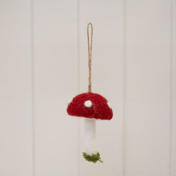 Red Felt Hanging Mushroom