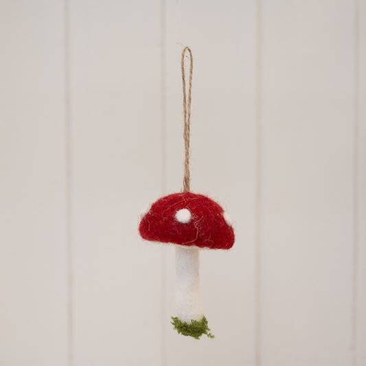 Red Felt Hanging Mushroom