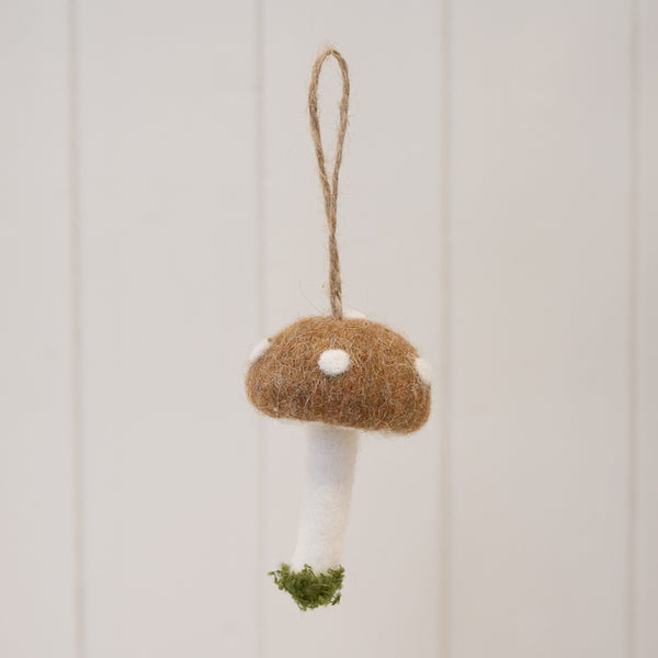 Brown Felt Hanging Mushroom