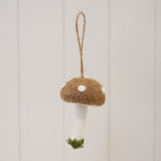 Brown Felt Hanging Mushroom