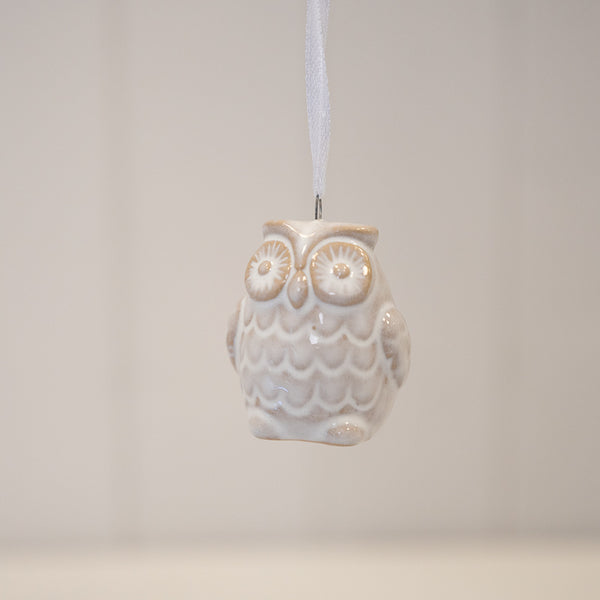 Hanging Ceramic Natural Owl