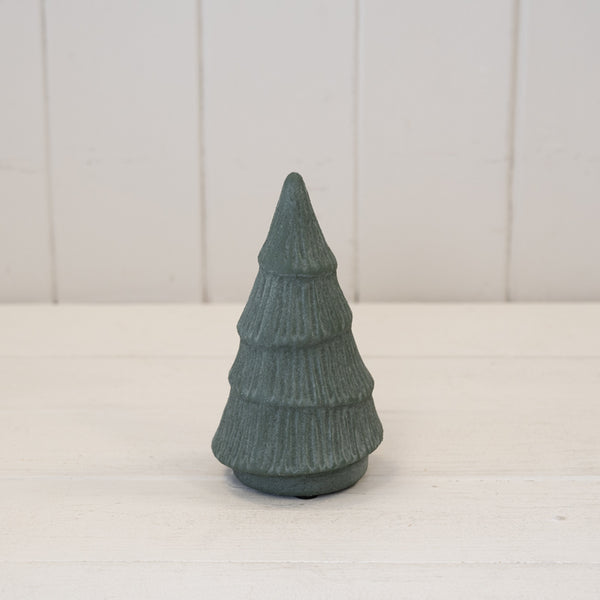 Green Ribbed Stoneware Christmas Tree