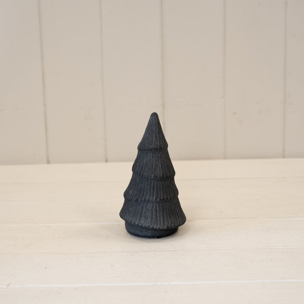 Black Ribbed Stoneware Christmas Tree
