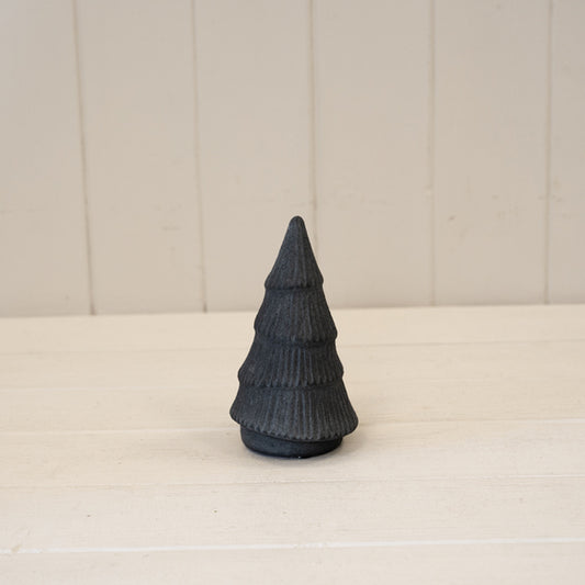 Black Ribbed Stoneware Christmas Tree