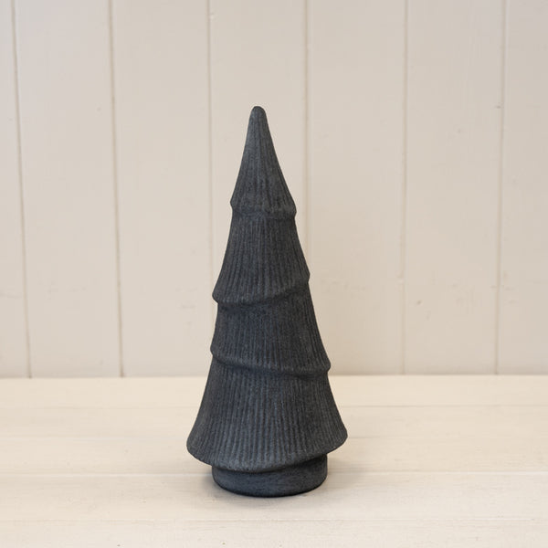 Black Ribbed Stoneware Christmas Tree