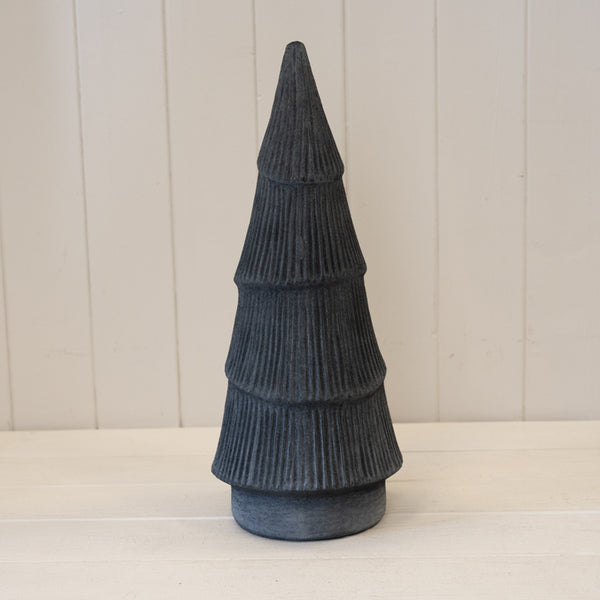 Black Ribbed Stoneware Christmas Tree