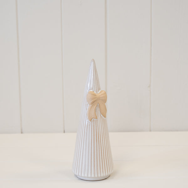 Small Stoneglazed Striped Tree with Bow Detail
