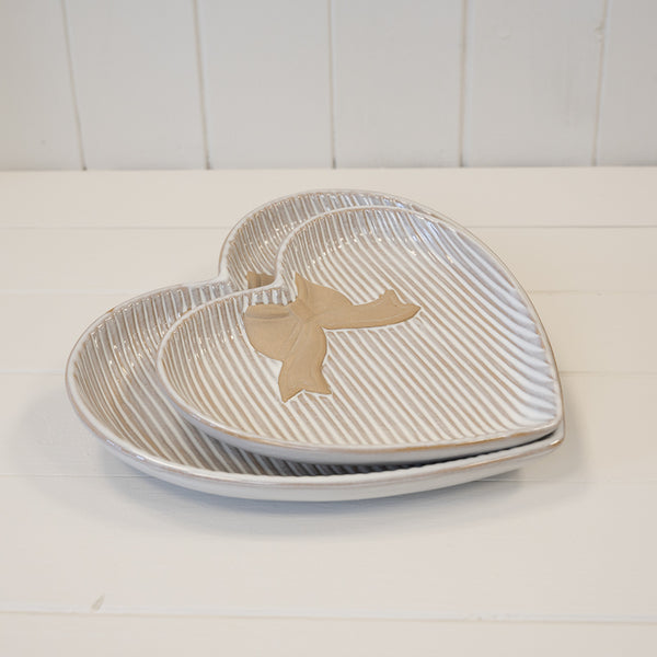 Large Heart Plate with Bow Detail