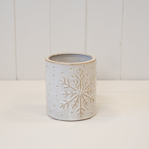 Frosted Snowflake Pot