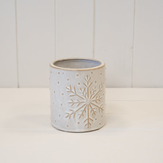 Frosted Snowflake Pot