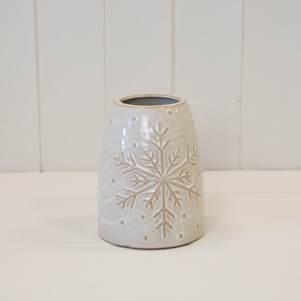 Short Frosted Snowflake Vase