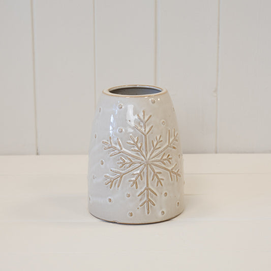Short Frosted Snowflake Vase