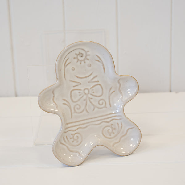 Ceramic Natural Gingerbread Man Plate
