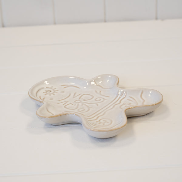 Ceramic Natural Gingerbread Man Plate