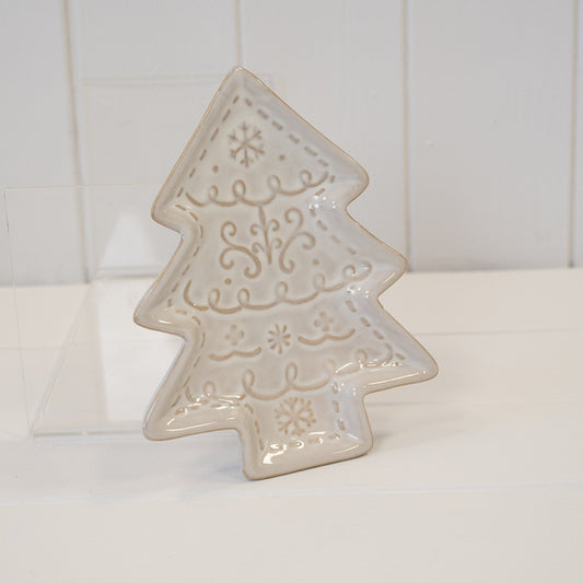 Ceramic Natural Christmas Tree Plate
