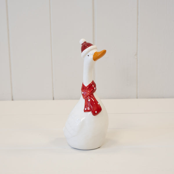 Ceramic Christmas Goose with Scarf Large