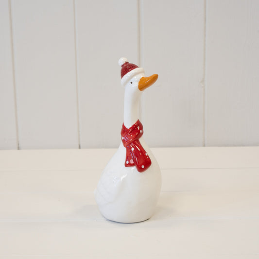 Ceramic Christmas Goose with Scarf Large