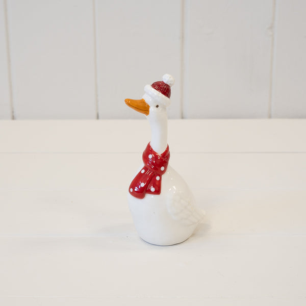 Ceramic Christmas Goose with Scarf Medium