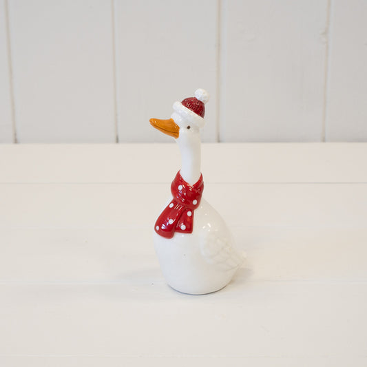 Ceramic Christmas Goose with Scarf Medium