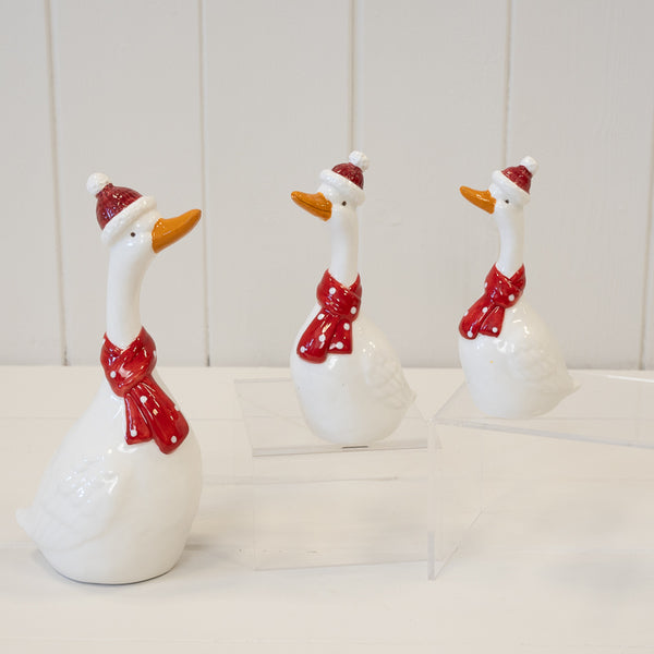 Ceramic Christmas Goose with Scarf Medium