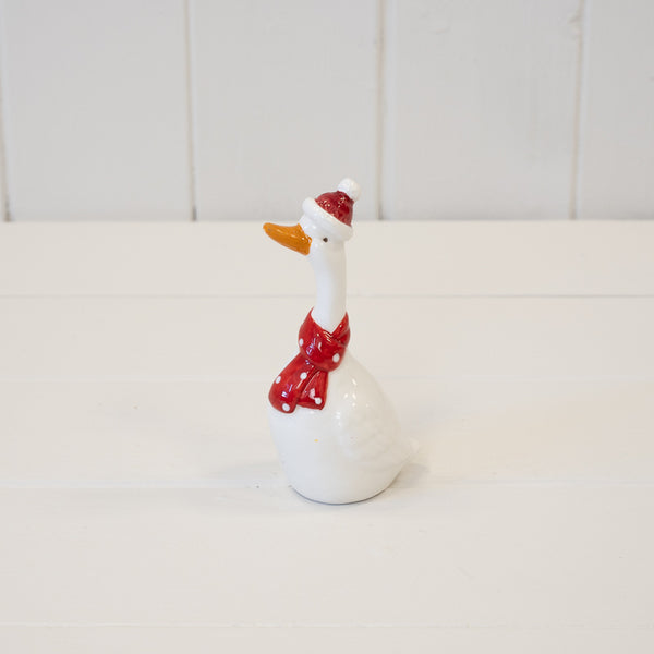 Ceramic Christmas Goose with Scarf Small