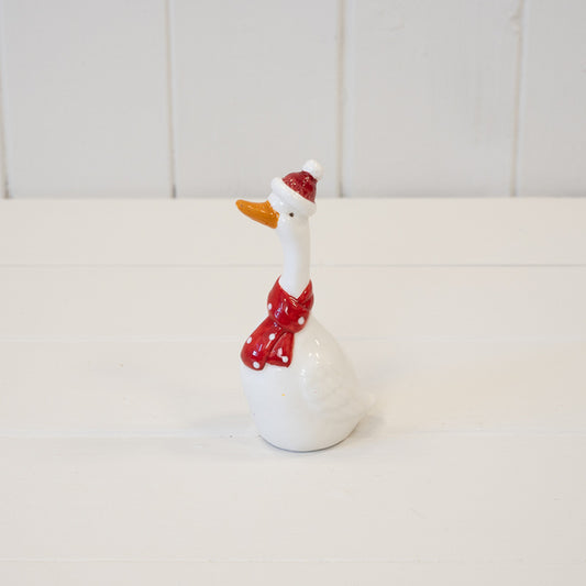 Ceramic Christmas Goose with Scarf Small