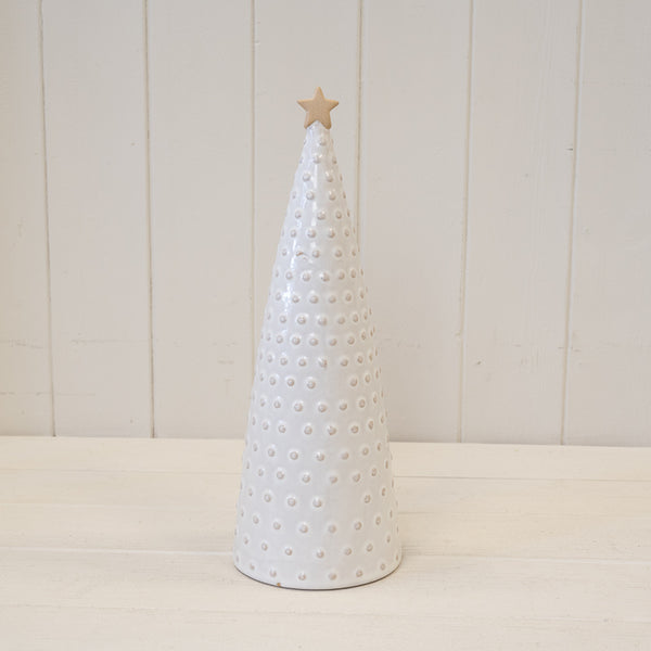 Large Stoneglazed Bobbin Tree with Gold Star