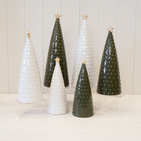 Large Stoneglazed Bobbin Tree with Gold Star
