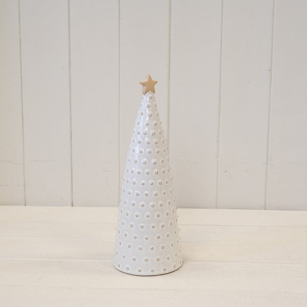 Medium Stoneglazed Bobbin Tree with Gold Star