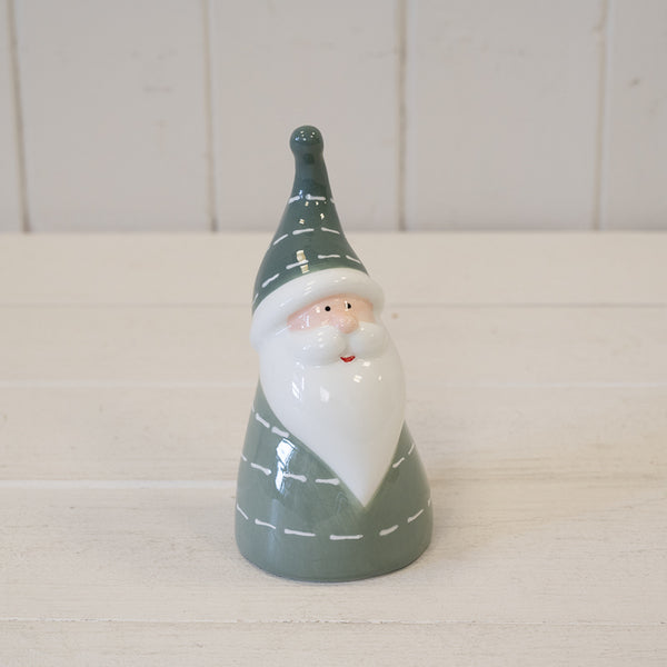 Nordic Green Stripey Santa Ornament
