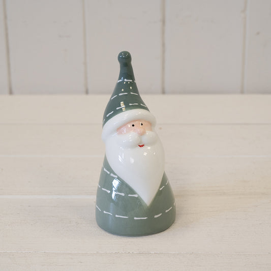 Nordic Green Stripey Santa Ornament