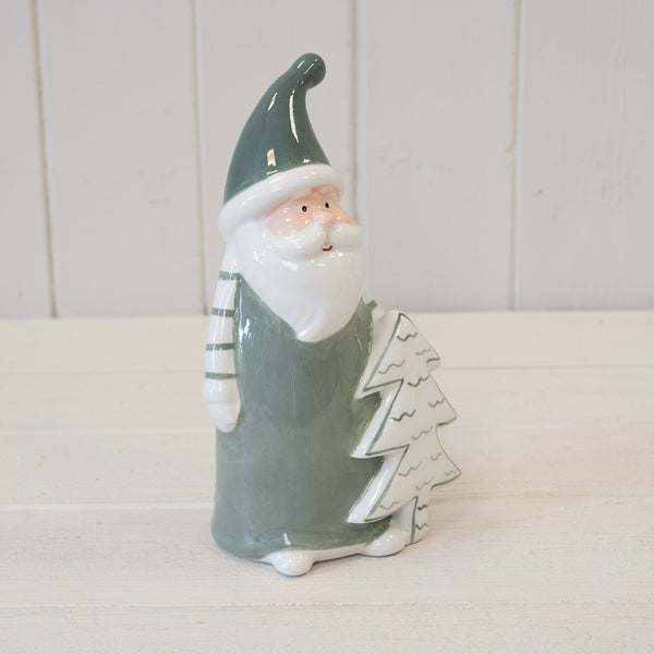 Nordic Green Santa with Christmas Tree