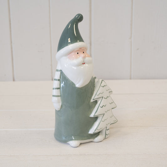 Nordic Green Santa with Christmas Tree