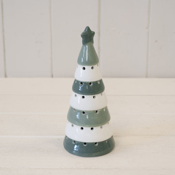 Tall Nordic Green and Winter White LED Christmas Tree