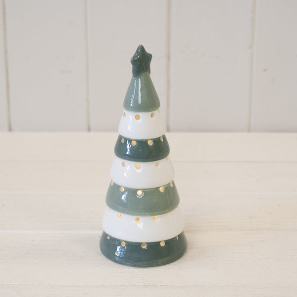Tall Nordic Green and Winter White LED Christmas Tree