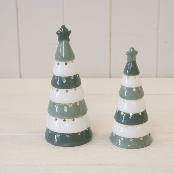 Tall Nordic Green and Winter White LED Christmas Tree