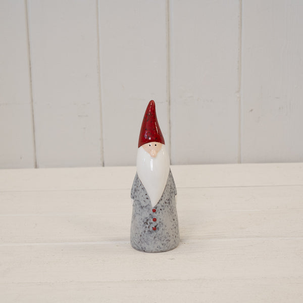 Ceramic Speckled Santa Ornament