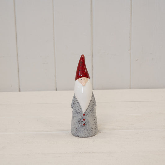 Ceramic Speckled Santa Ornament